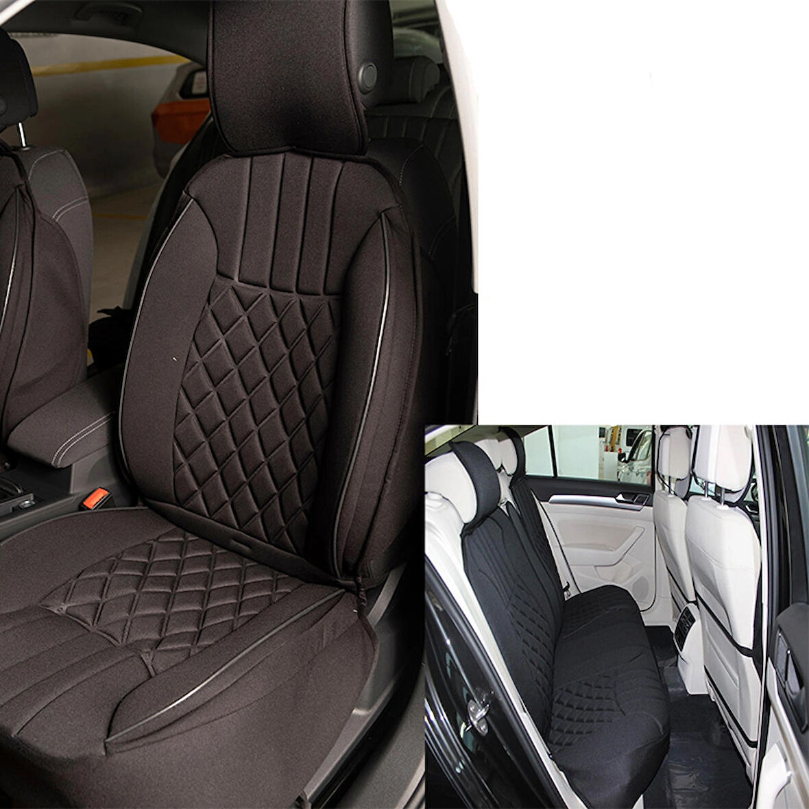 Fiat Egea STW Lüx Oto Koltuk Minderi Ön Arka 5'li Set Elegance Serisi Siyah