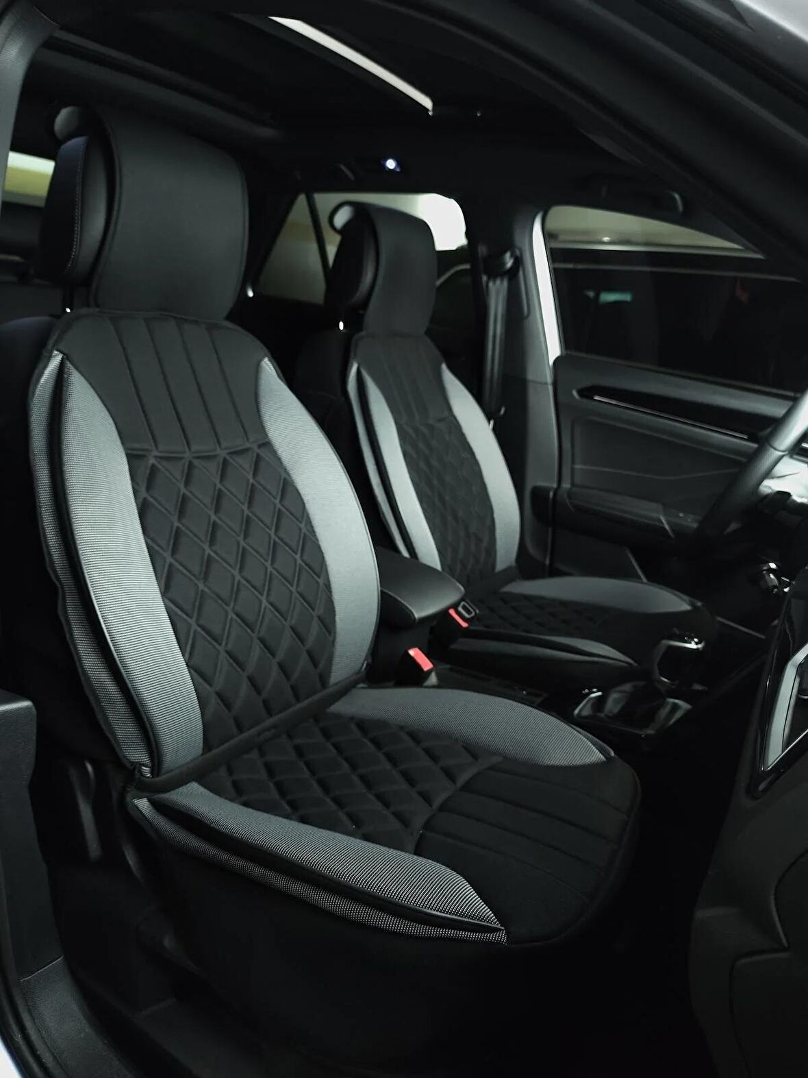 Dacia Duster Lüx Oto Koltuk Minderi Ön Arka 5'li Set ELEGANCE Serisi SİYAH GRİ