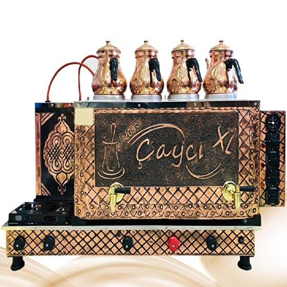 El İşlemeli Bakır Kahveci Tipi Çay Ocağı