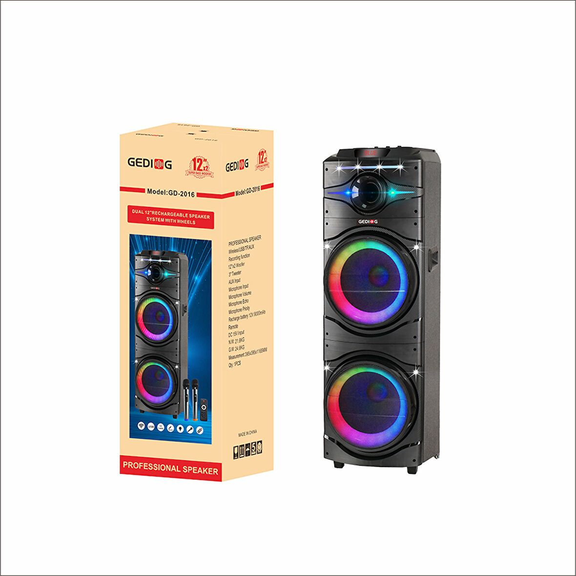 RGB Işıklı Kablosuz Hoparlör, Karaoke Mikrofonlu, Dev Sesli Dijital LED Göstergeli Parti Canavarı!