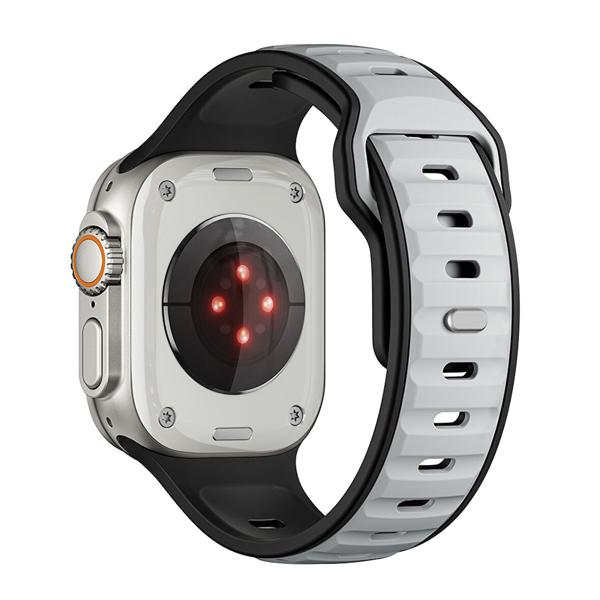 Apple Watch Ultra / Ultra2 49mm Silikon Kordon Hafif, Esnek ve Güvenli Kilit Mekanizmalı Kayış Band