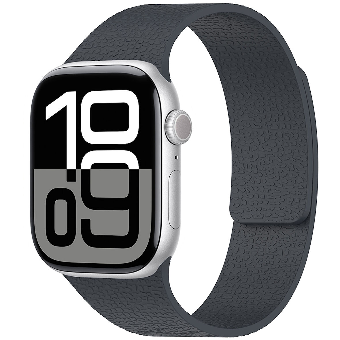 Apple Watch 10 46mm İçin Mıknatıslı Silikon Kordon Ultra Hafif, Şık Kabartma Desenli Kayış Band