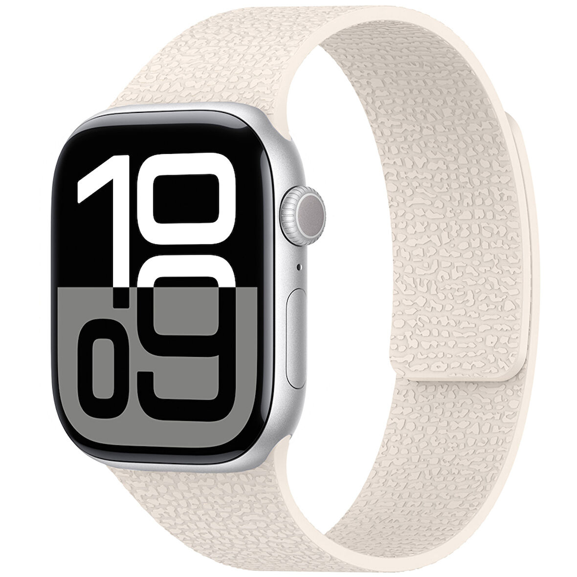 Apple Watch 10 46mm İçin Mıknatıslı Silikon Kordon Ultra Hafif, Şık Kabartma Desenli Kayış Band