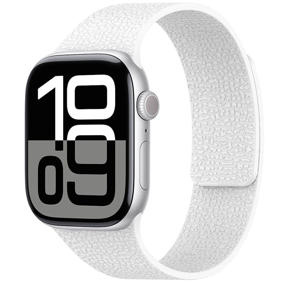 Apple Watch 7/8/9 45mm İçin Mıknatıslı Silikon Kordon Ultra Hafif, Şık Kabartma Desenli Kayış Band