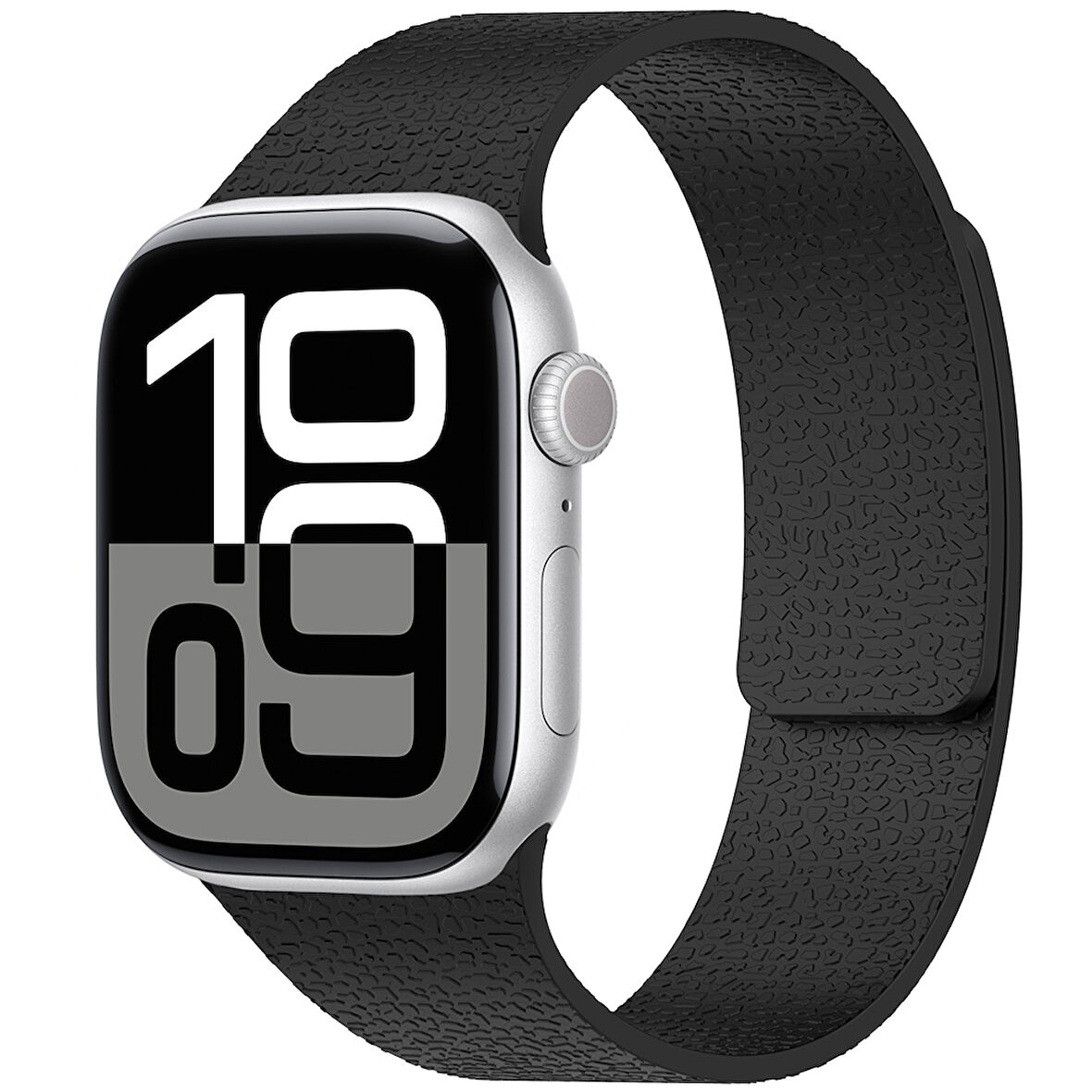 Apple Watch - SE/SE 2 /4/5/6 44mm İçin Mıknatıslı Silikon Kordon Ultra Hafif, Kabartma Desenli Kayış