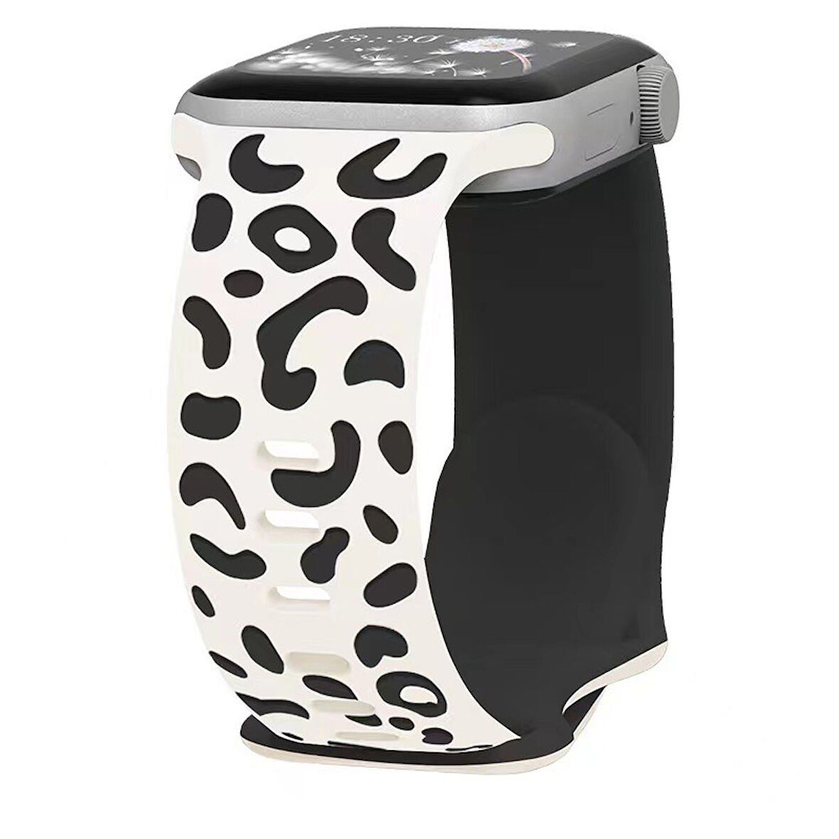 Apple Watch - SE/1/2/3 38mm Leopar Desenli Silikon Kordon Suya ve Tere Dayanıklı, Hafif, Esnek