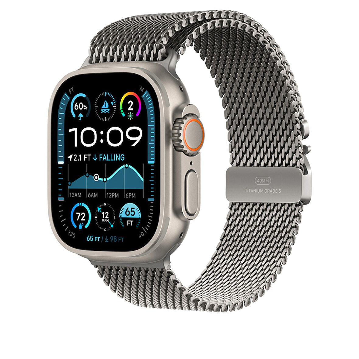 Apple Watch Ultra / Ultra2 49mm Manyetik Klipsli Titanyum Hasır Kordon Hafifliğin ve Gücün Dansı !