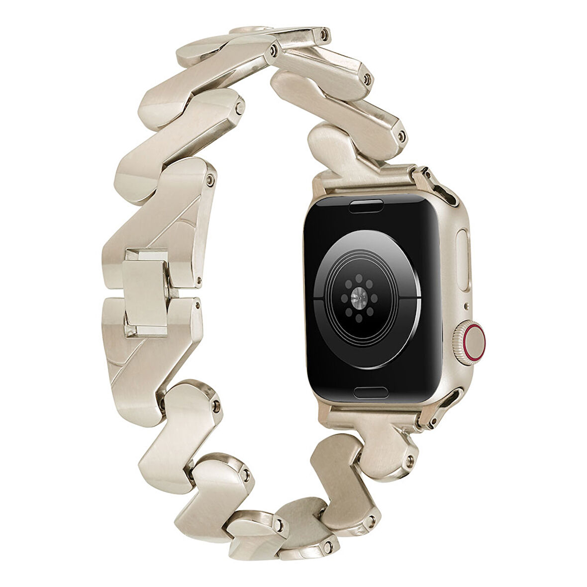 Apple Watch - se/2/3/4/5/6/7/8/9 Serisi 38mm Serisi 40mm 41mm Uyumlu Zigzag Desenli Metal Kordon