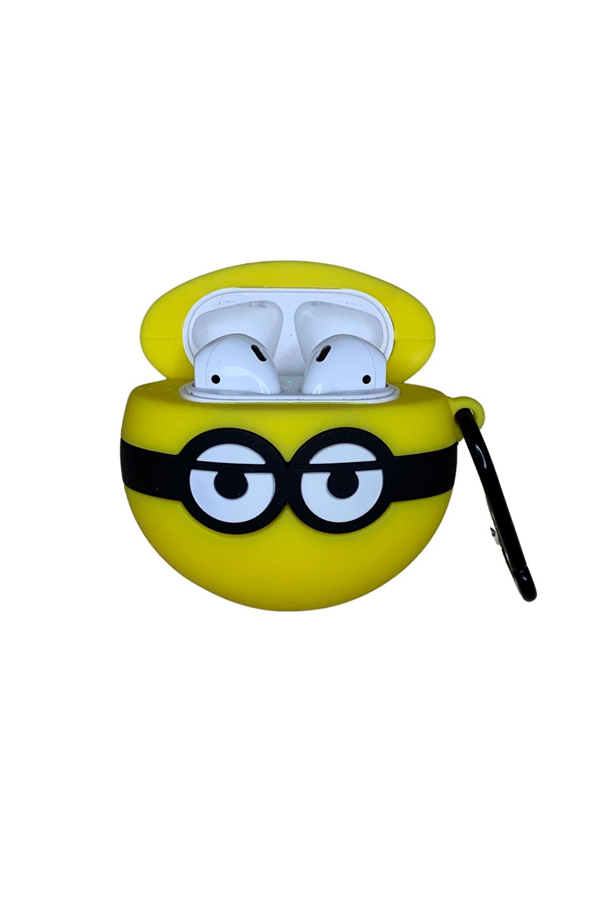 AirPods 1. ve 2. Nesil Uyumlu Koruyucu Bluetooth Kulaklık Kılıfı Yuvarlak Minion Figürlü