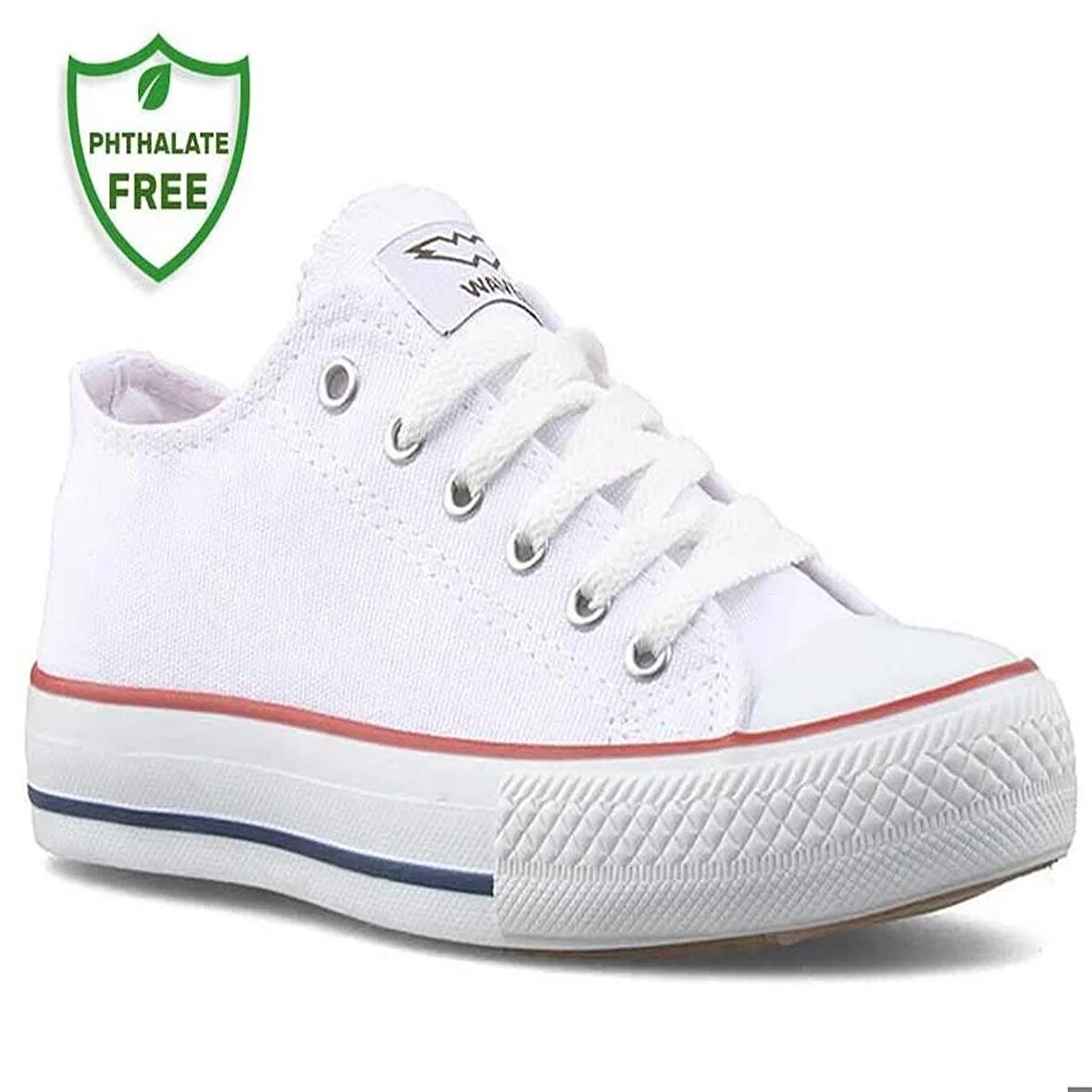 Waves 700 Numara 38 Converse Style Ünisex Keten Sneaker Ayakkabı BEYAZ_KIRMIZI_LACİVERT