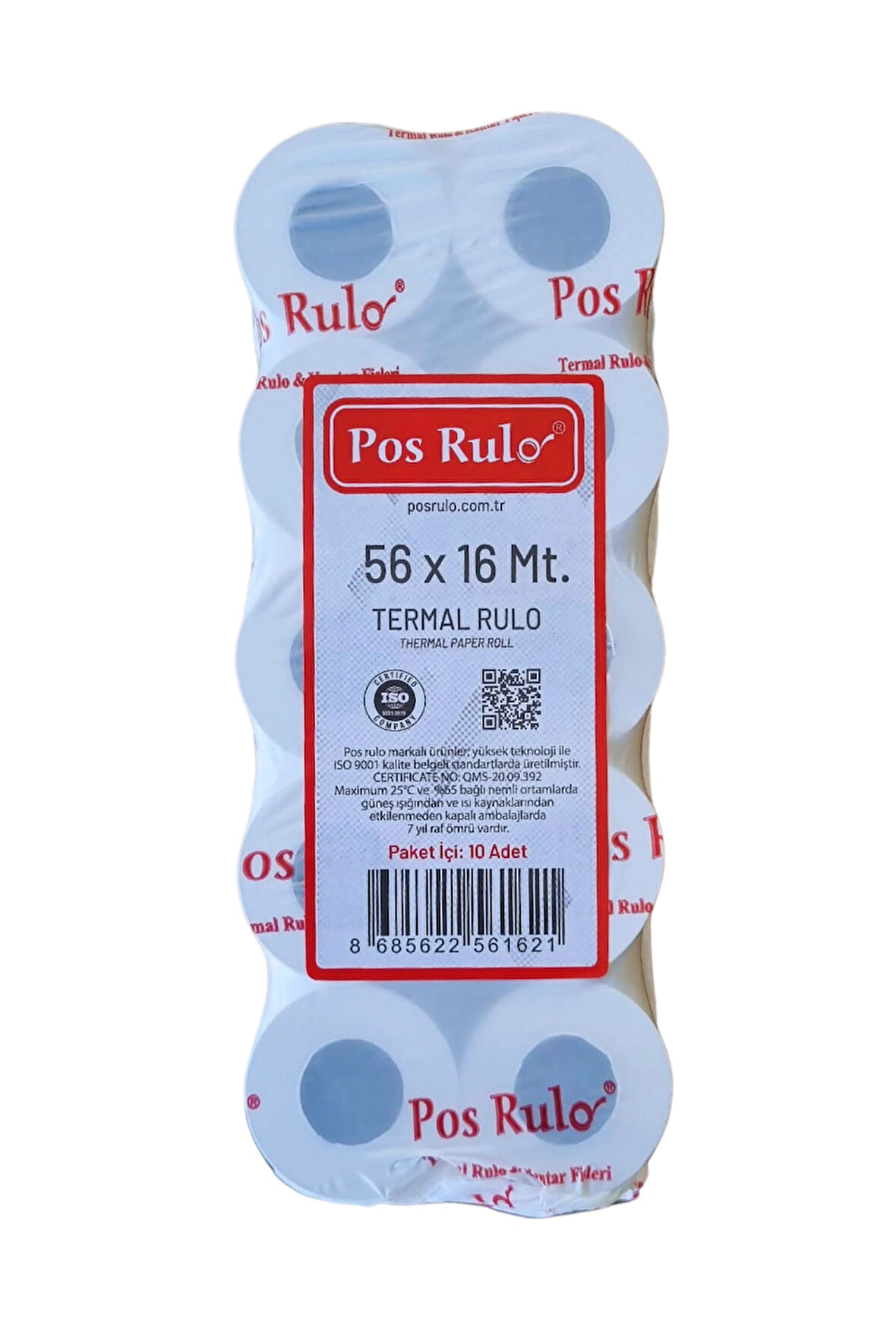 56x16 Termal Rulo - Yazarkasa Pos Rulosu 10 Paket 100 Adet 