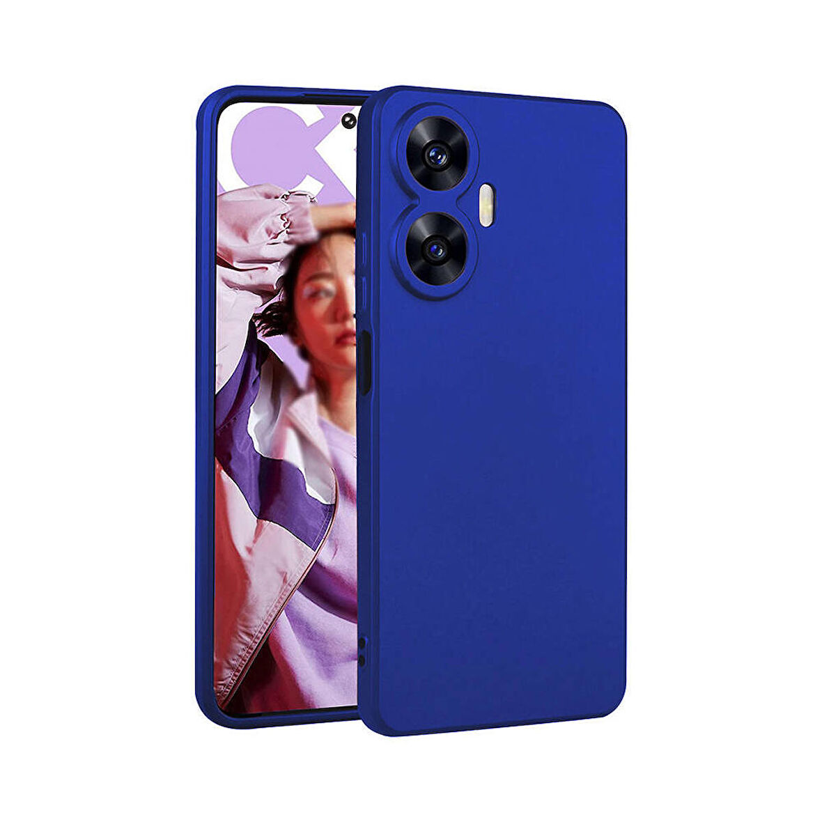 Realme C55 Uyumlu Kılıf Soft Flexible Matte Silicone, Ultra Esnek Ultra ince Ultra Koruyucu Pürüzsüz Mat Silikon