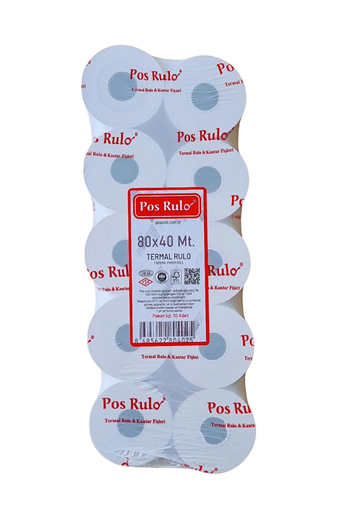 80x40 Termal Rulo - Yazarkasa Adisyon Rulosu 5 Paket 50 Adet