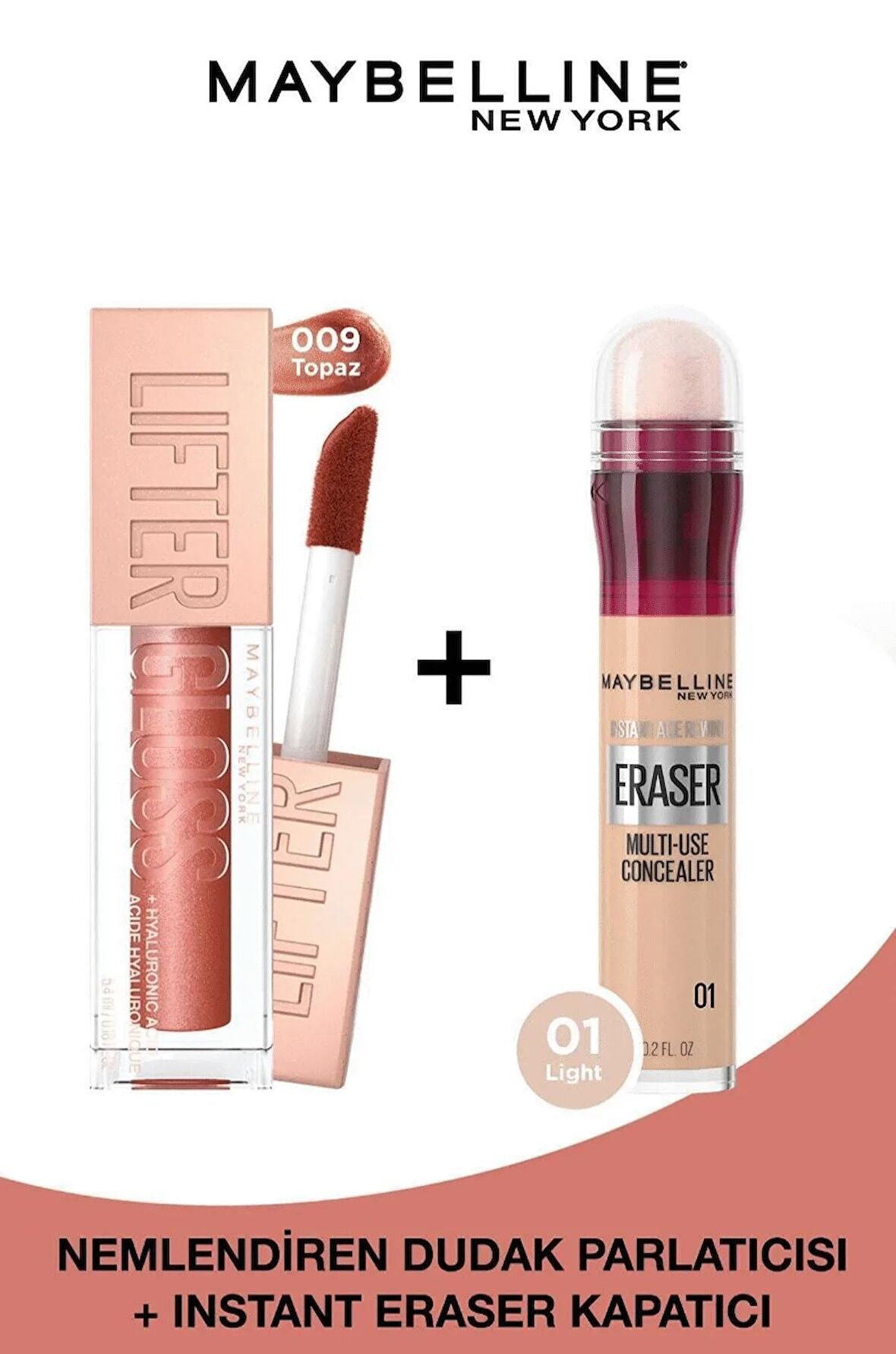 Lifter Gloss Nemlendirici Dudak Parlatıcısı- 009 Topaz + Instant Age Eraser Concealer 01