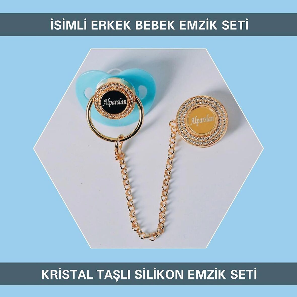 Sahi Aksesuar İsimli Bebek Silikon Emzik Seti (0-6 Ay Yeni Doğan) sahi_0727