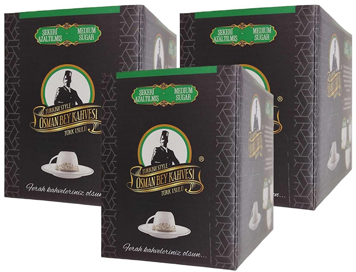 OSMANBEY KAHVESİ ORTA ŞEKERLİ BARDAKSIZ 3 KUTU (72 Ad* 7 g)