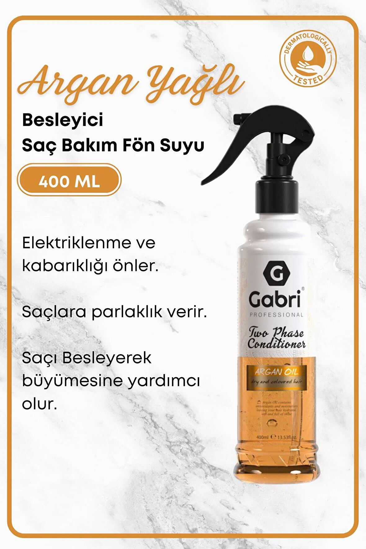 Argan Yağlı Besleyici Onarıcı Saç Bakım Spreyi Fön Suyu 400 ml