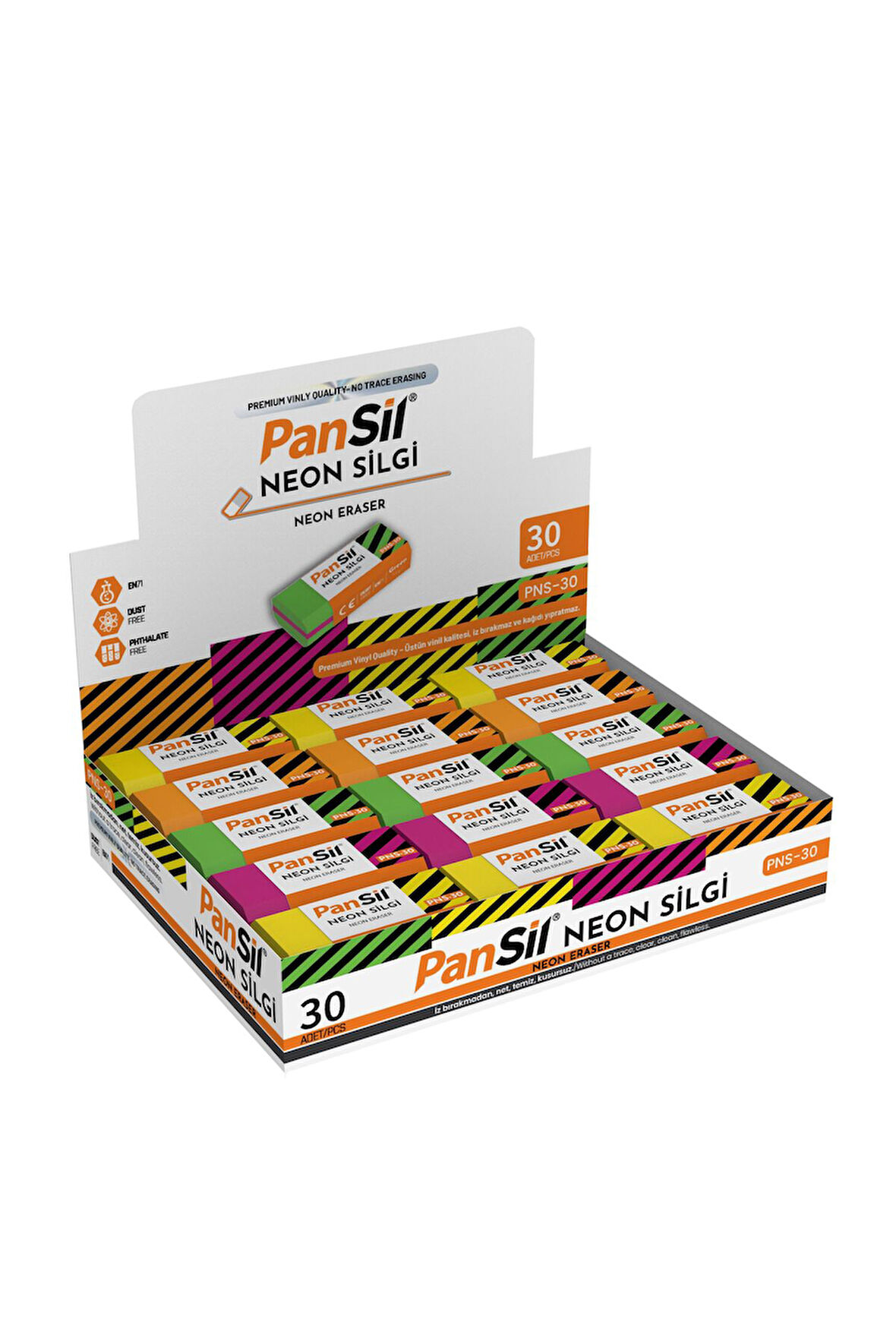 Pansil Neon Silgi-Neon Eraser-30 Adet