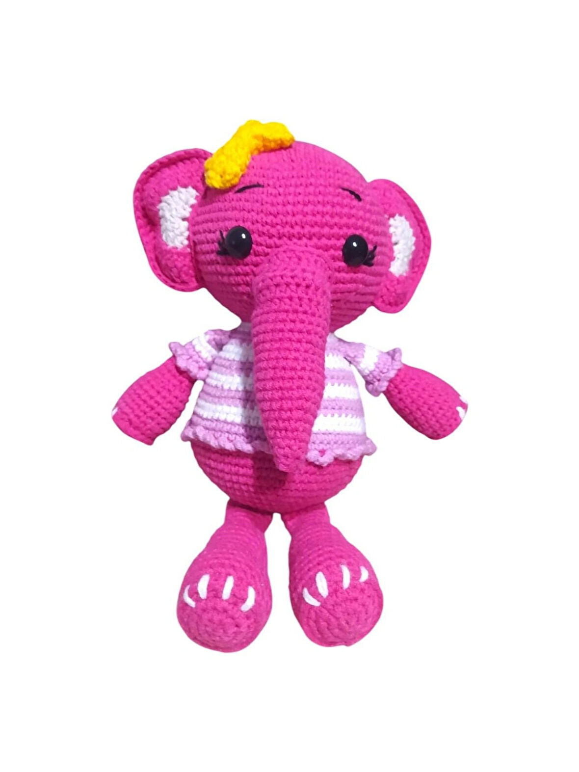 Organik el yapımı Pembe Fil Bebek