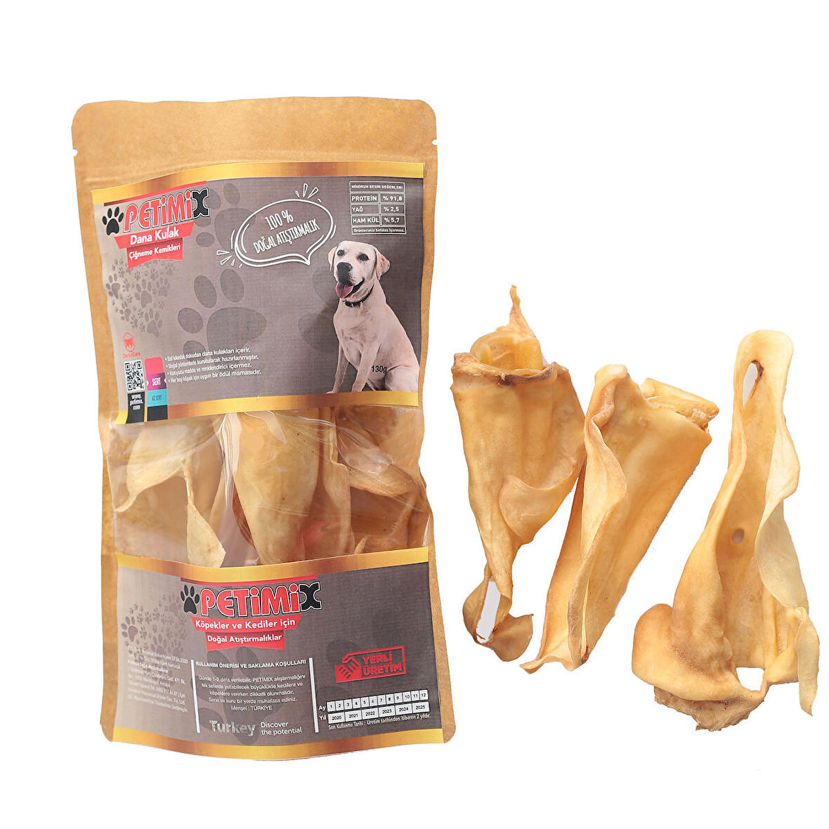 Petimix Dana Kulak 130g Çiğneme Kemikleri Köpek Ödül Maması