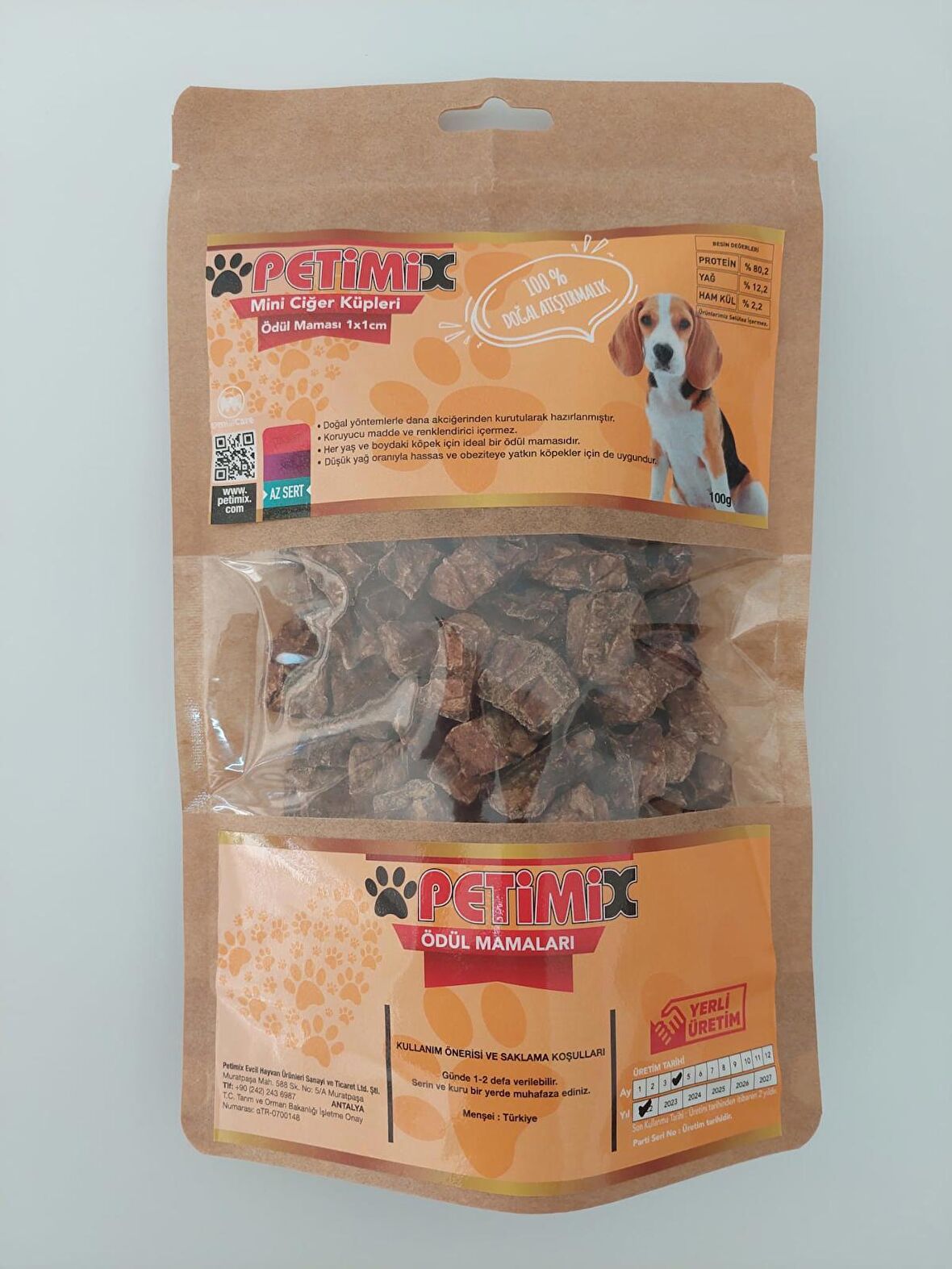 Petimix Mini Ciğer Küpleri 100g Köpek Ödül Maması