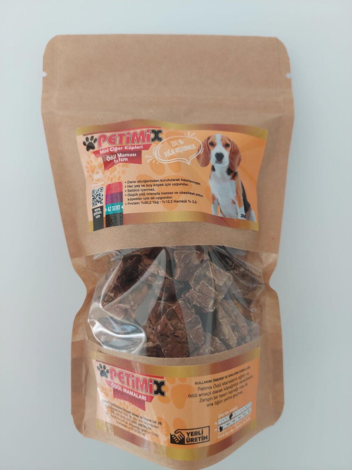 Petimix Mini Ciğer Küpleri 30g Köpek Ödül Maması