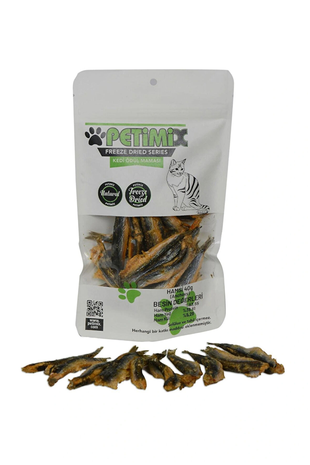 Petimix Freeze Dry Hamsi 40g BARF Kedi Ödül Maması 