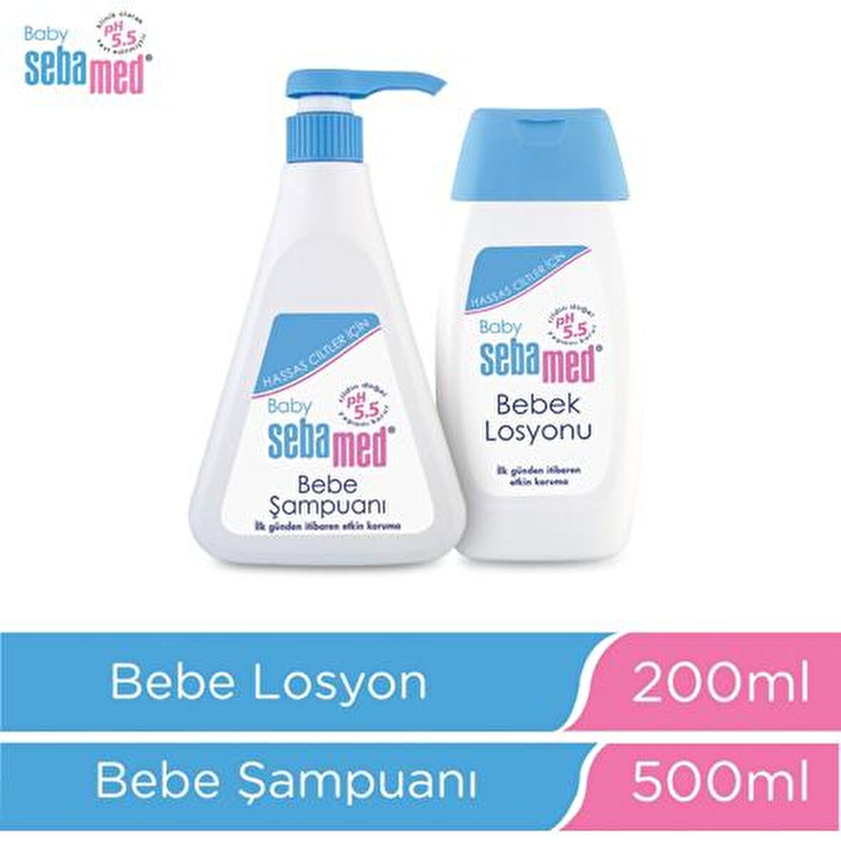 Sebamed Baby Göz Yakmayan Yenidoğan Uyumlu Saç ve Vücut Şampuanı 500 ml + Losyon