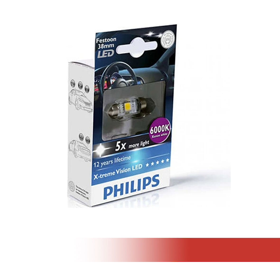 Philips X-treme Vision Sofit Led Ampul 38mm 12V 6000K