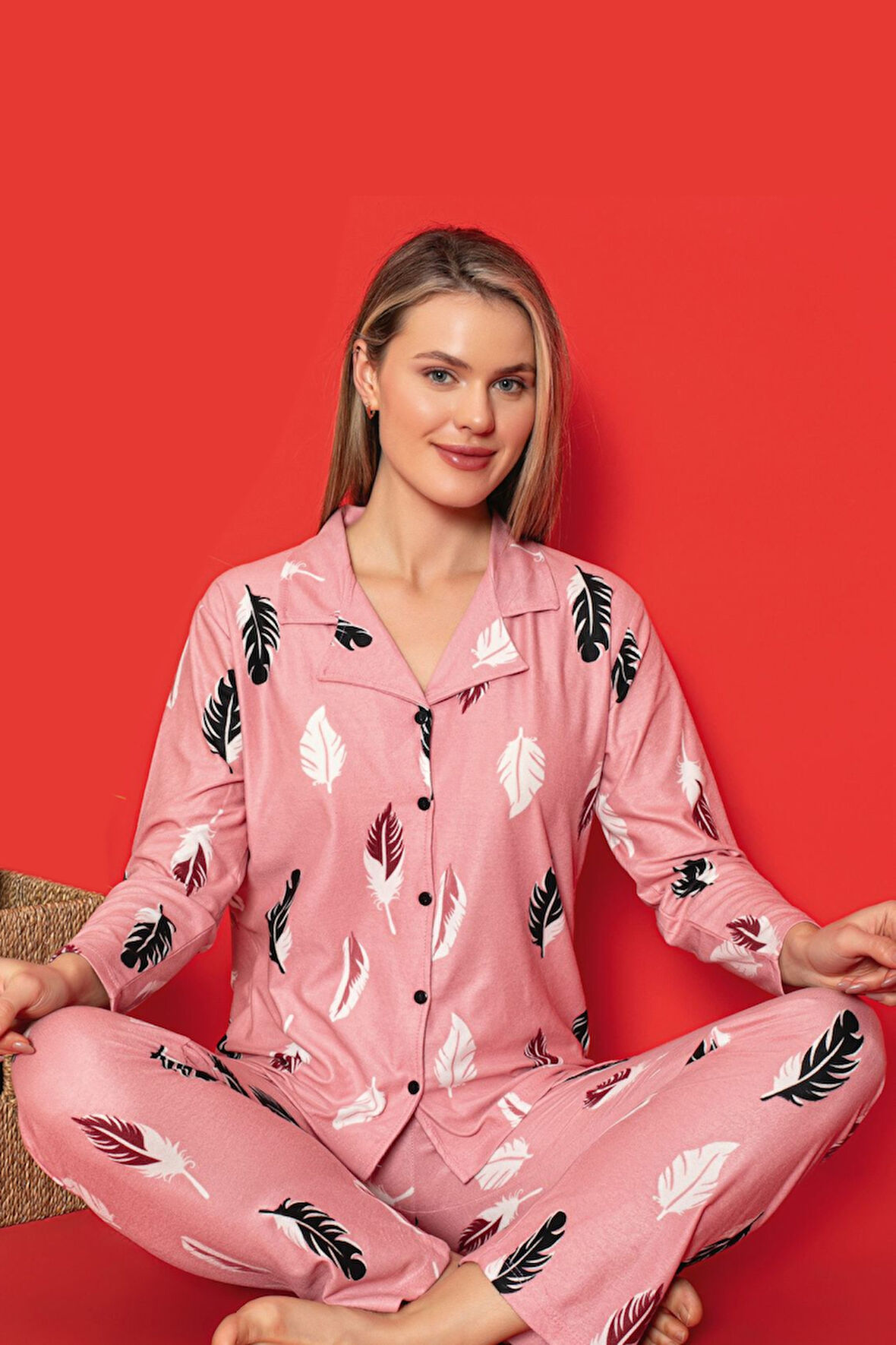 Pijamarket Yumuşak Dokulu Boydan Düğmeli Kadın Pijama Takımı