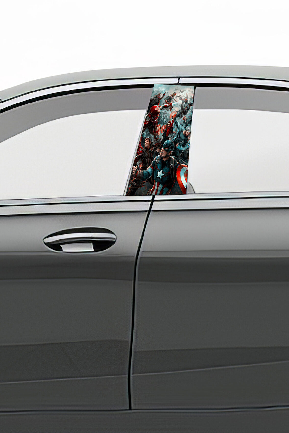 Araç Kapı Uyumlu  Direk Kaplama Folyosu Desenli (Sağ Sol Takım) (2 Adet) - 22x50 Cm