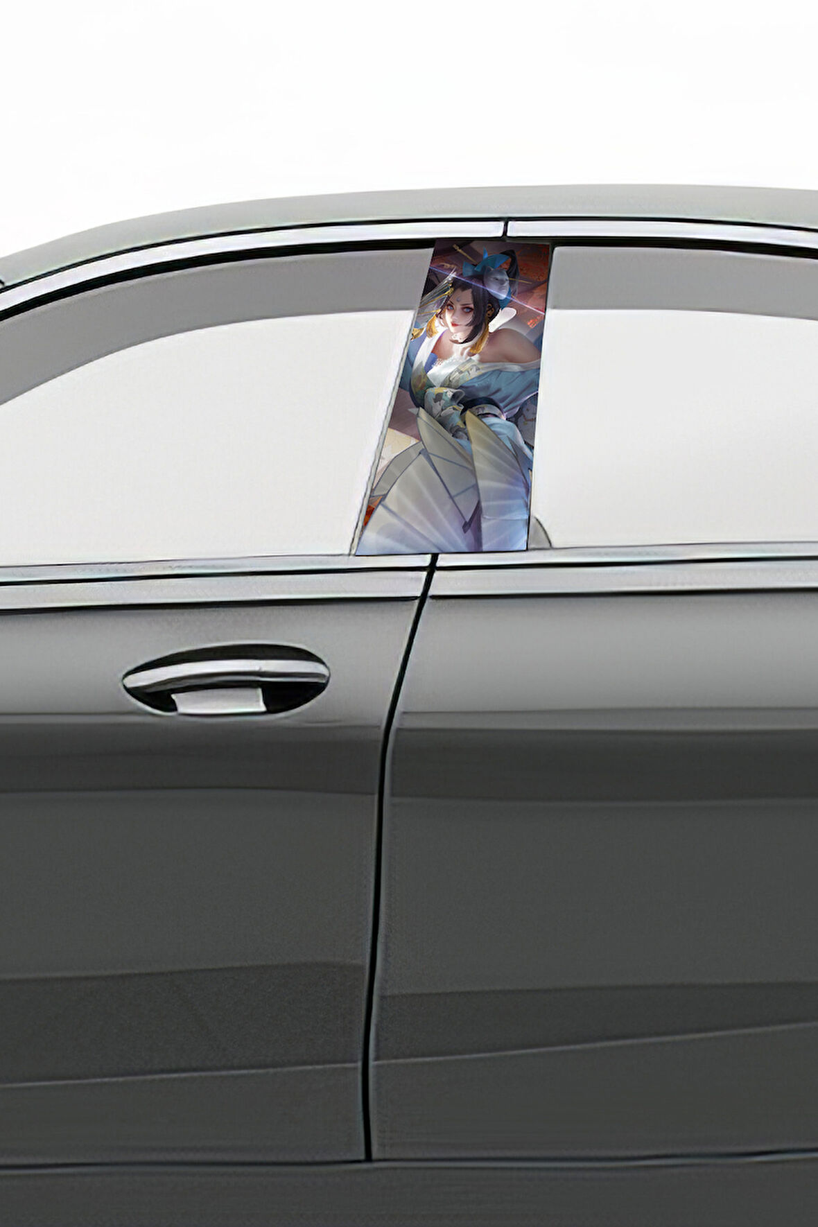 Araç Kapı  Uyumlu Direk Kaplama Folyosu Desenli (Sağ Sol Takım) (2 Adet) - 22x50 Cm