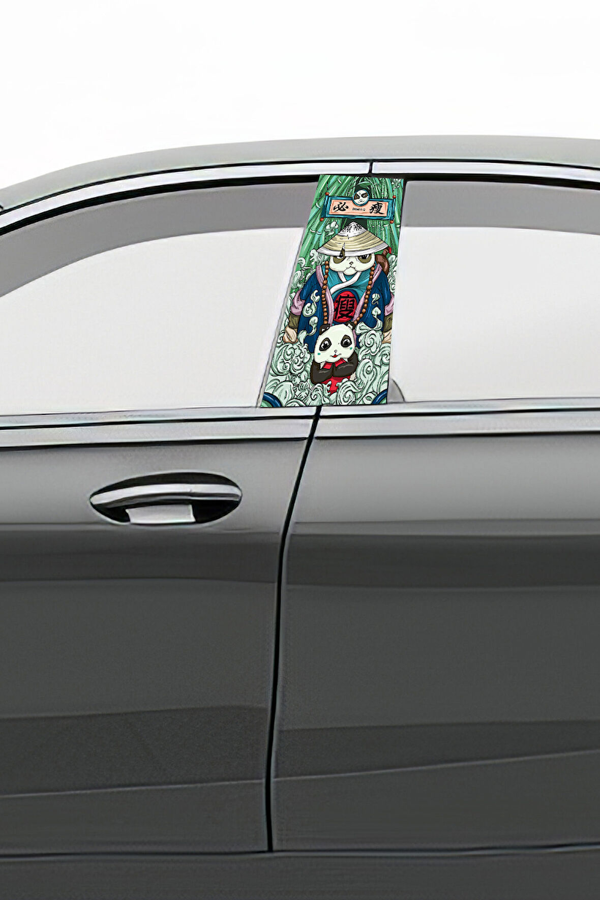 Araç Kapı Direk Kaplama Folyosu Desenli (Sağ Sol Takım) (2 Adet) - 22x50 Cm