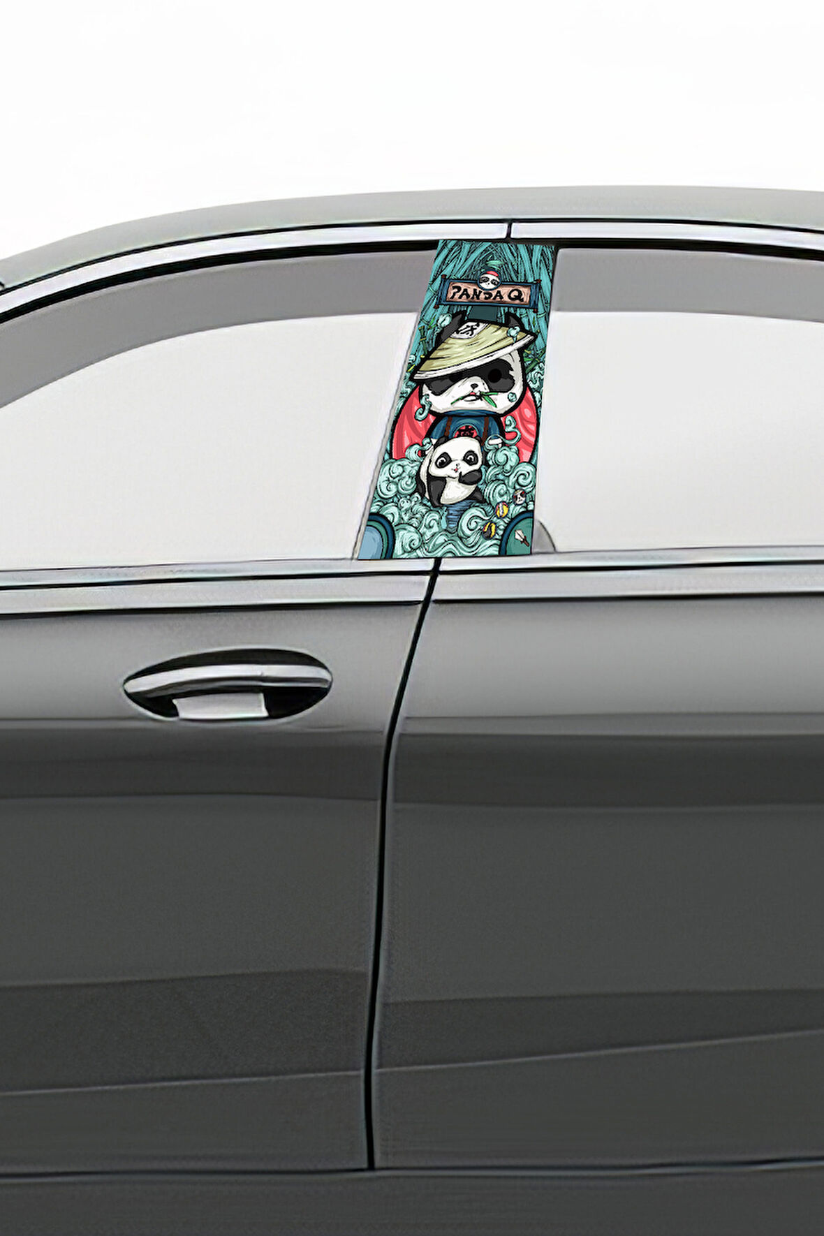 Araç Kapı Direk Kaplama Folyosu Desenli (Sağ Sol Takım) Uyumlu (2 Adet) - 22x50 cm