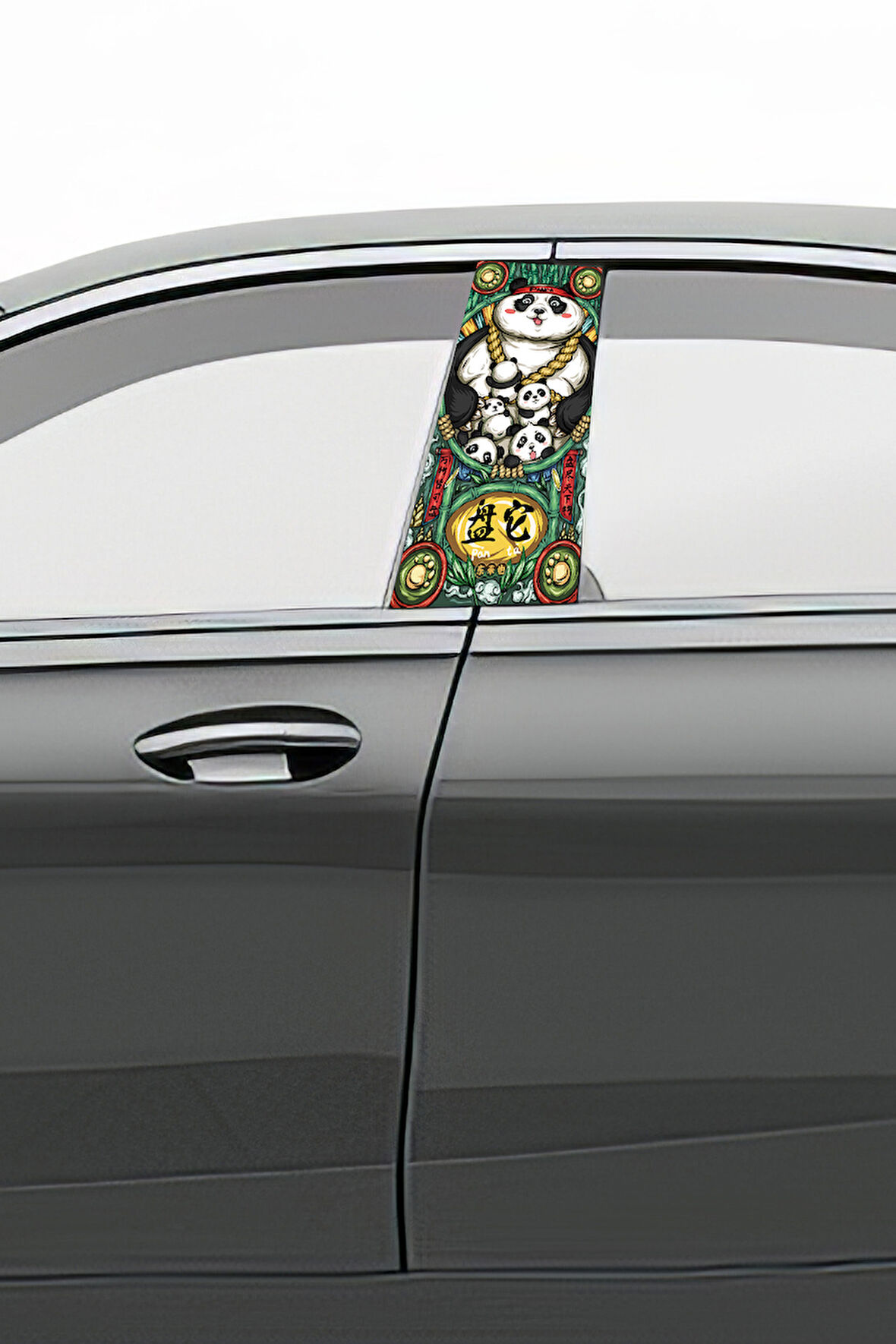 Araç Kapı Direk Kaplama Folyosu Desenli (Sağ Sol Takım) (2 Adet) - 22x50 Cm