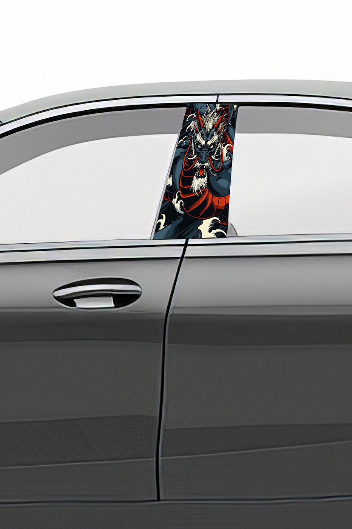 Araç Kapı Direk Kaplama Folyosu Desenli (Sağ Sol Takım) (2 Adet) - 22x50 Cm