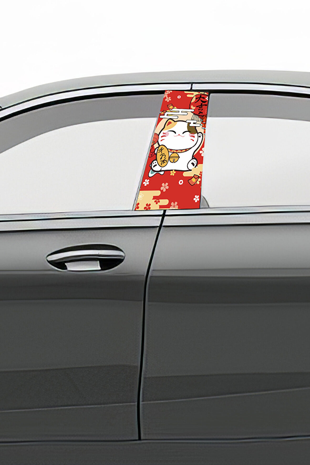 Araç Kapı Direk Kaplama Folyosu Desenli (Sağ Sol Takım) (2 Adet) - 22x50 Cm