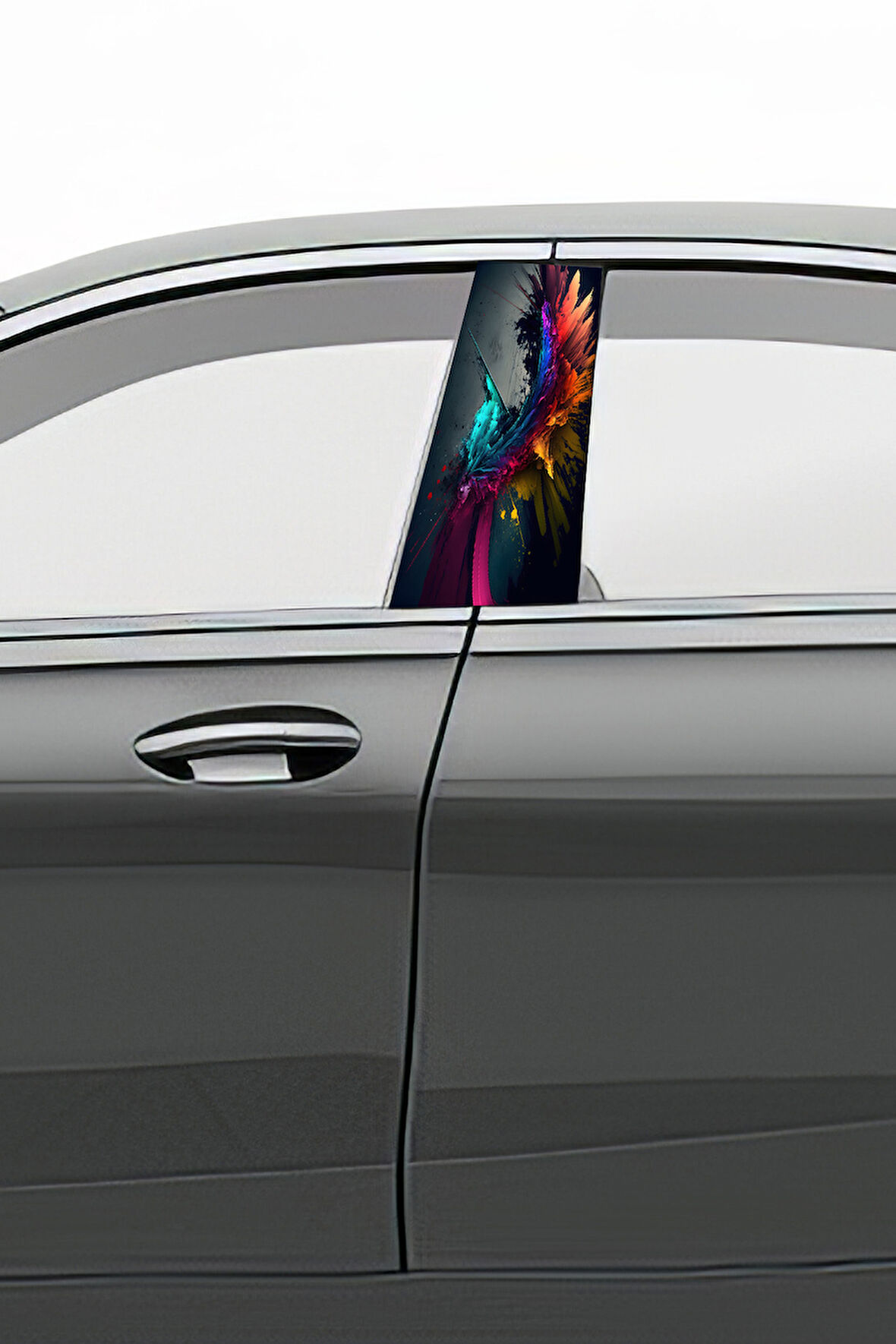 Araç Kapı Direk Kaplama Folyosu Desenli (Sağ Sol Takım) (2 Adet) - 22x50 Cm