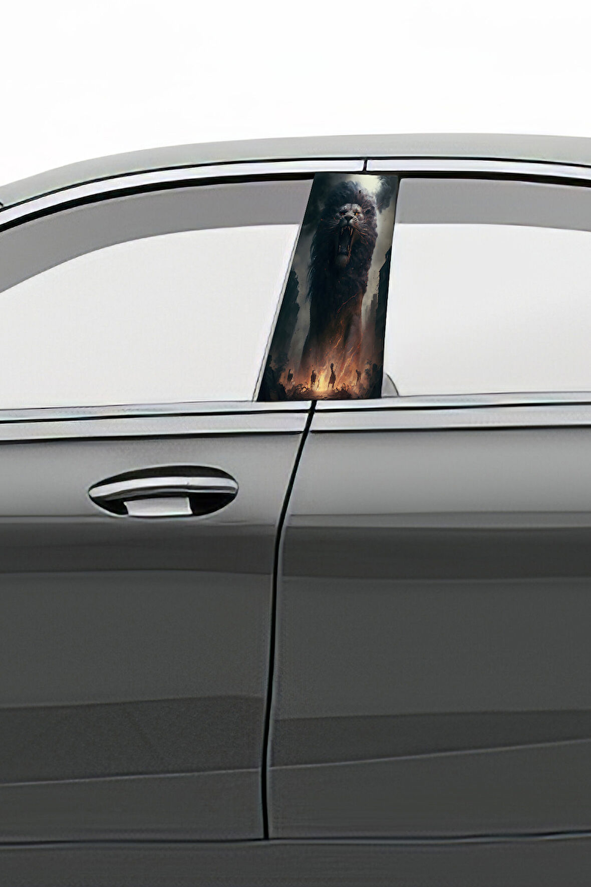 Araç Kapı Direk Kaplama Folyosu Desenli (Sağ Sol Takım) (2 Adet) - 22x50 Cm