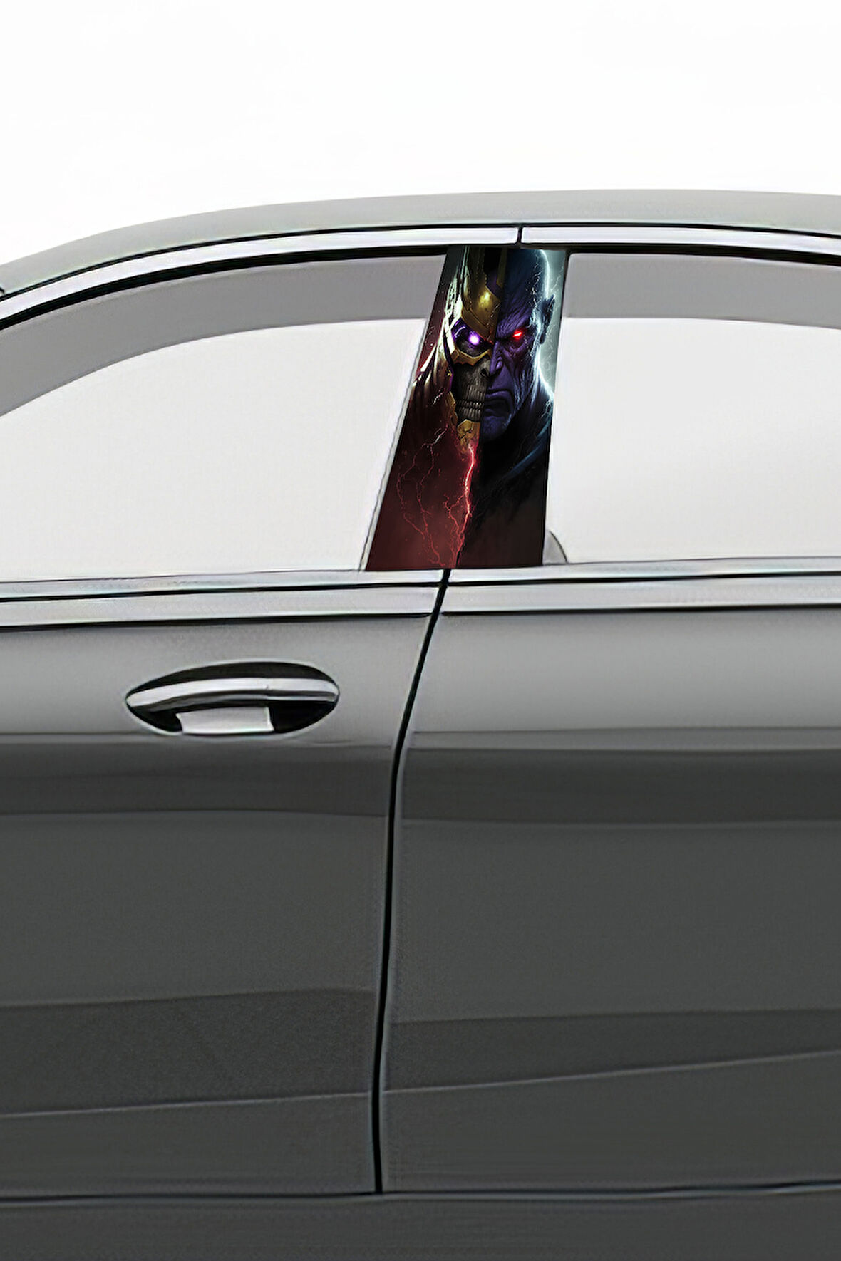 Araç Kapı Direk Kaplama Folyosu Desenli (Sağ Sol Takım) (2 Adet) - 22x50 Cm