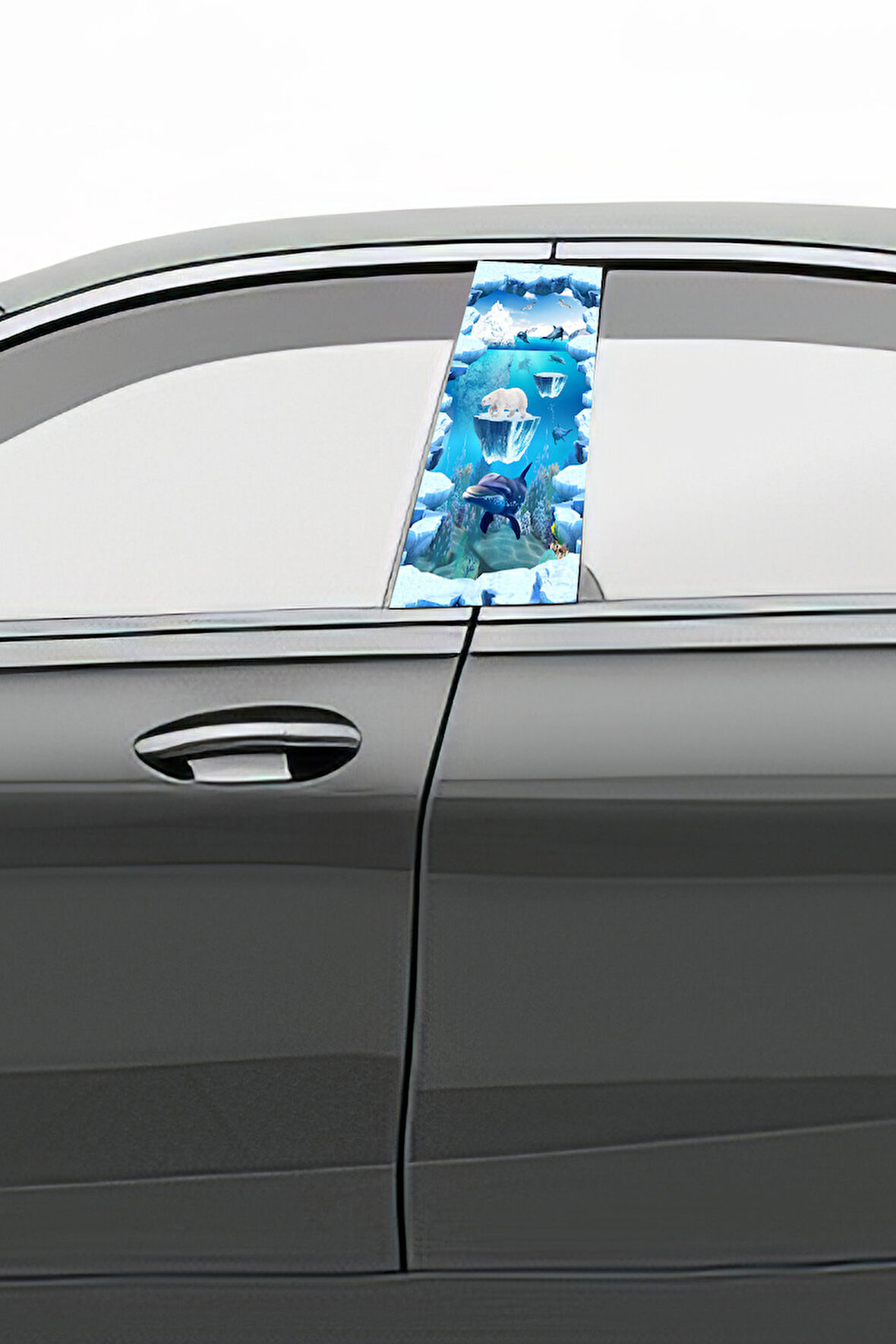 Araç Kapı Direk Kaplama Folyosu Desenli (Sağ Sol Takım) (2 Adet) - 22x50 Cm