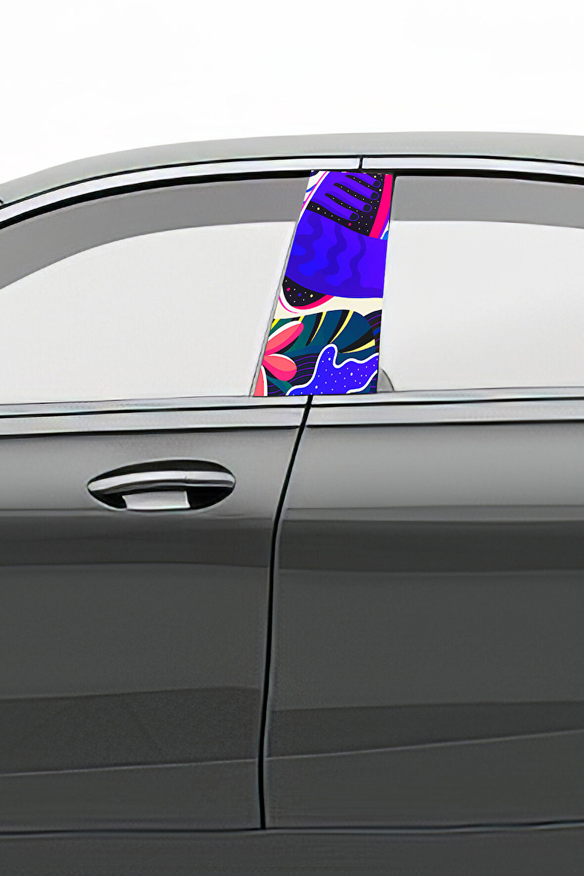 Araç Kapı Direk Kaplama Folyosu Desenli (Sağ Sol Takım) (2 Adet) - 22x50 Cm