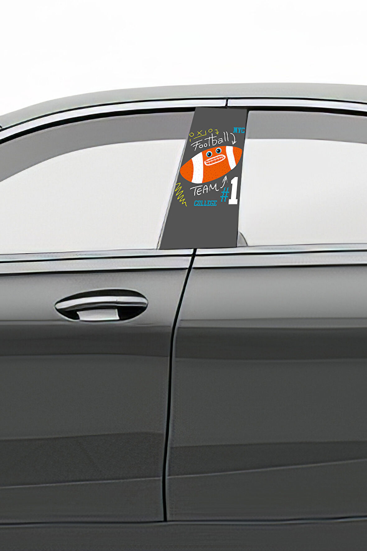 Araç Kapı Direk Kaplama Folyosu Desenli (Sağ Sol Takım) (2 Adet) - 22x50 Cm