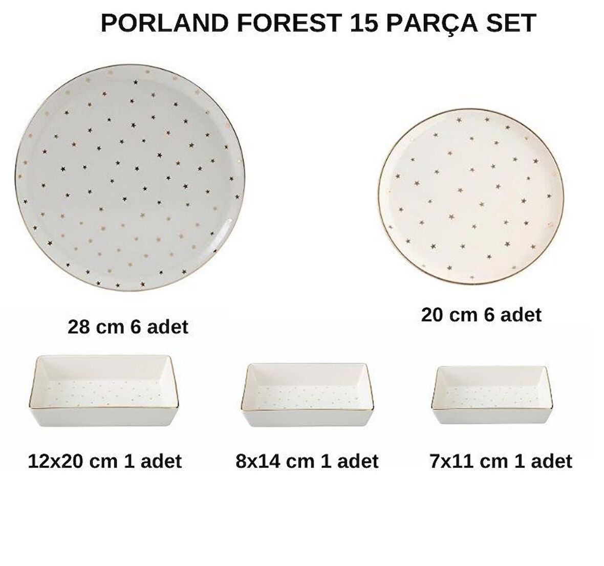 Porland Forest 15 Parça 6 Kişilik Servis Takımı