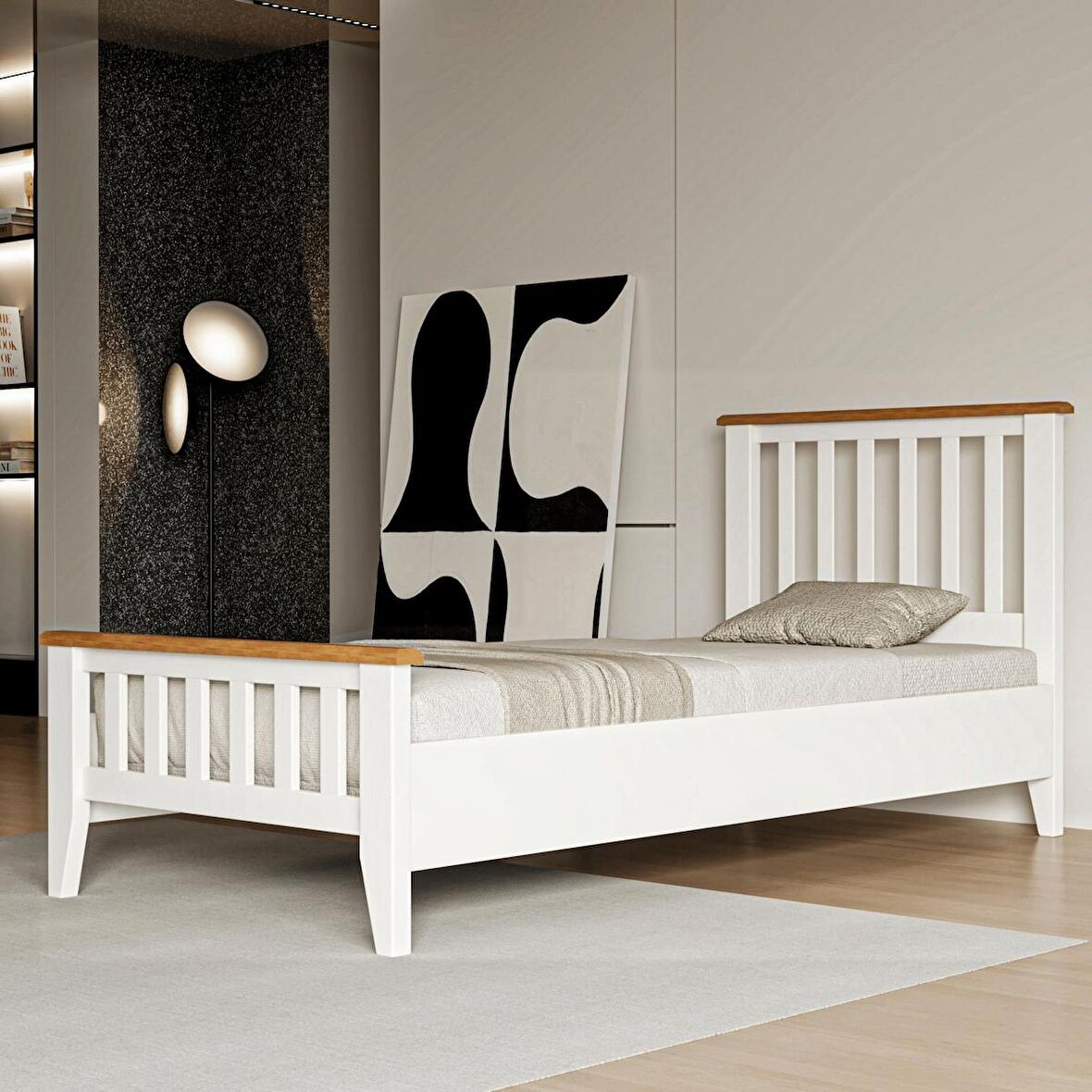 Prens Çocuk ve Genç Odası 90x190  Soft Beyaz Karyola