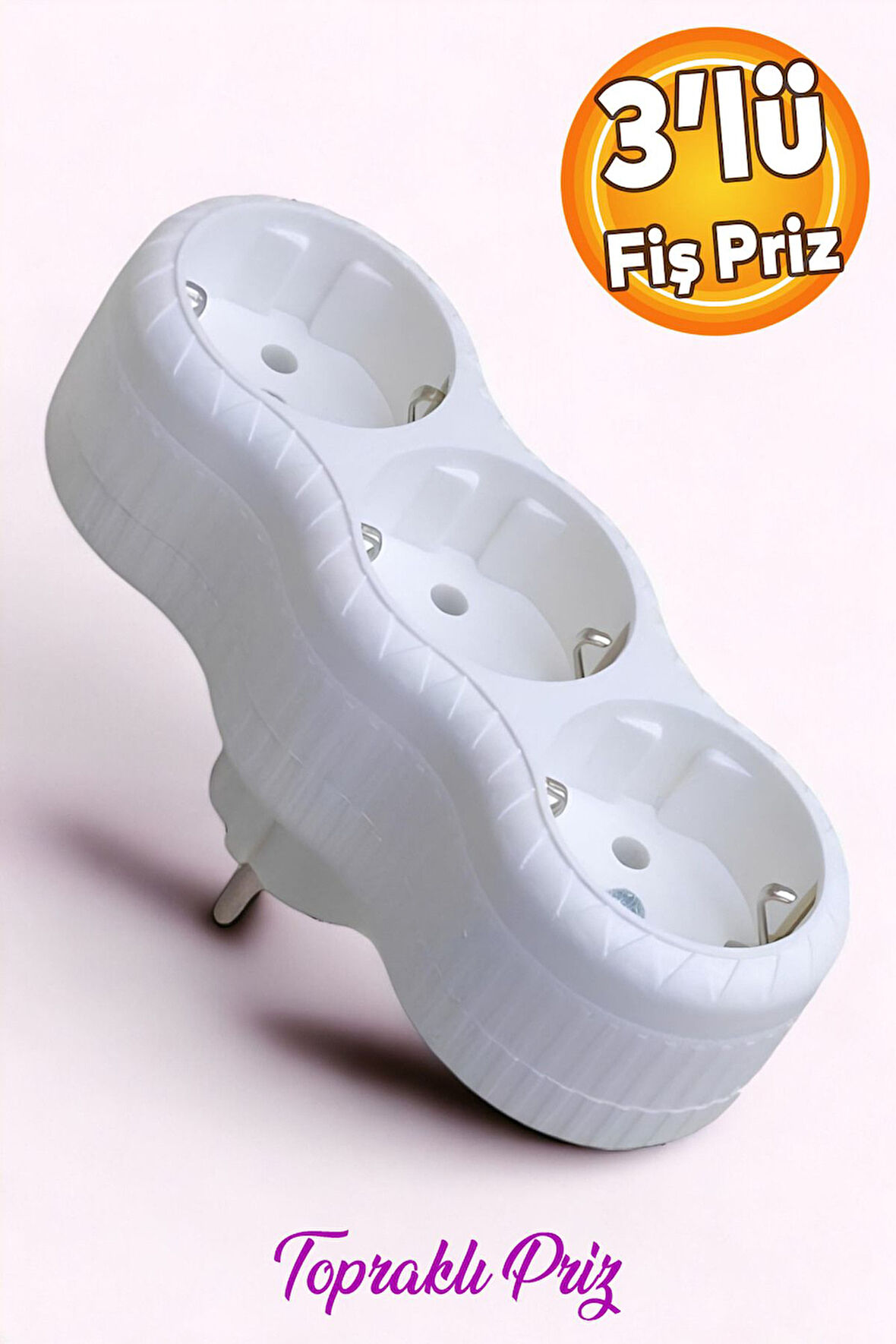 3'lü Topraklı Çoklu Grup Priz Golyat Çoğaltma Üçlü Fiş Piriz