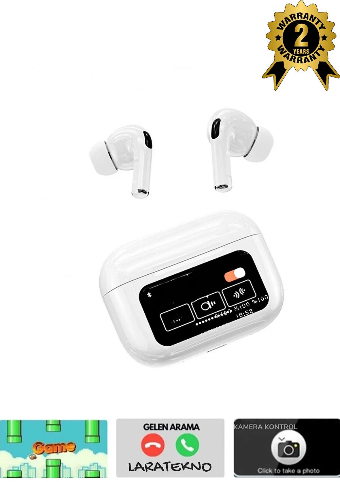Redmi K70 Uyumlu Pro Anc Dokunmatik Dijital Ekranlı ENC/ANC Bluetooth Kulaklık