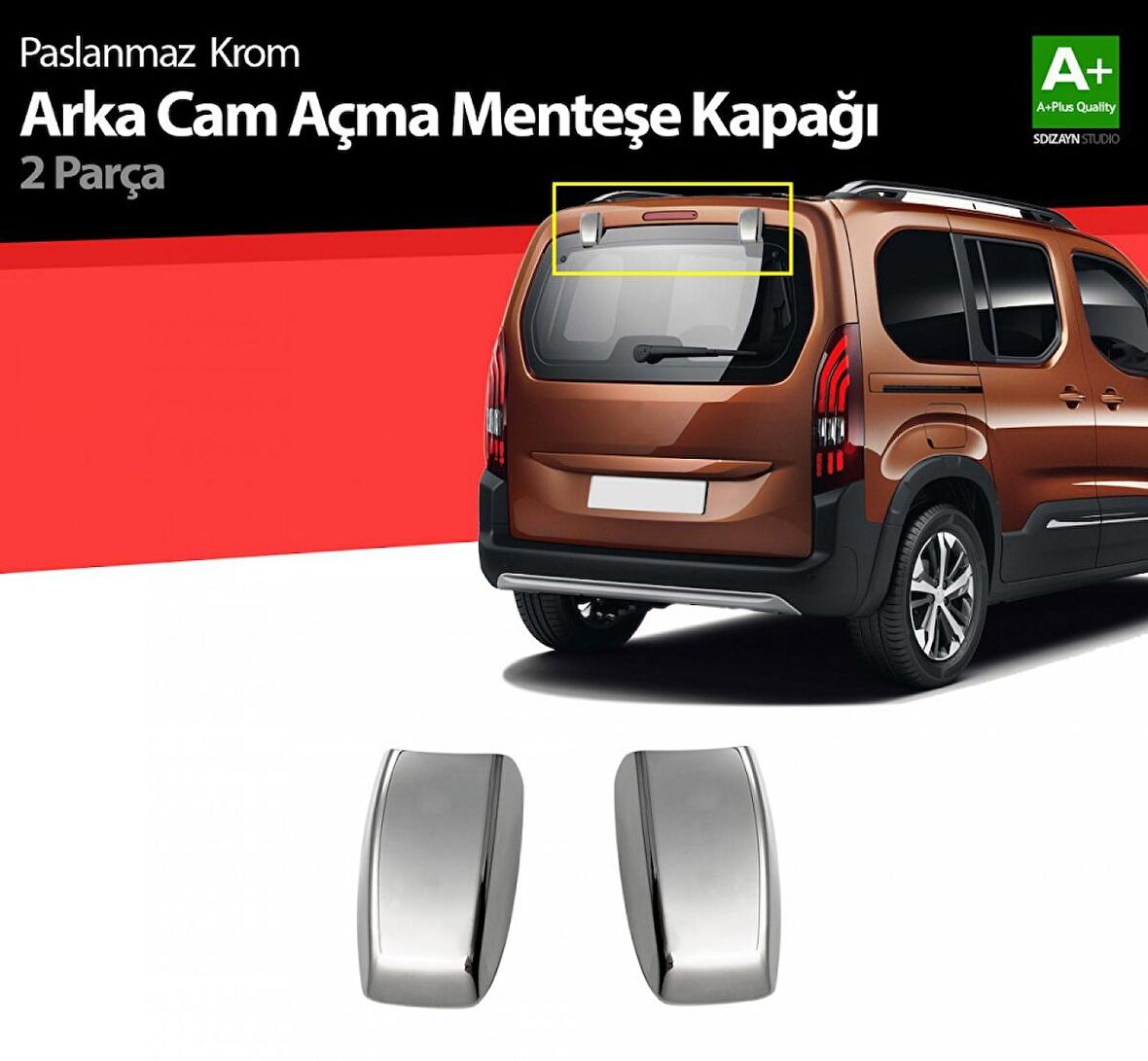 Paspasgarajı Toyota Proace Krom Arka Cam Açma Menteşe Kapağı 2 Prç 2021 Üzeri