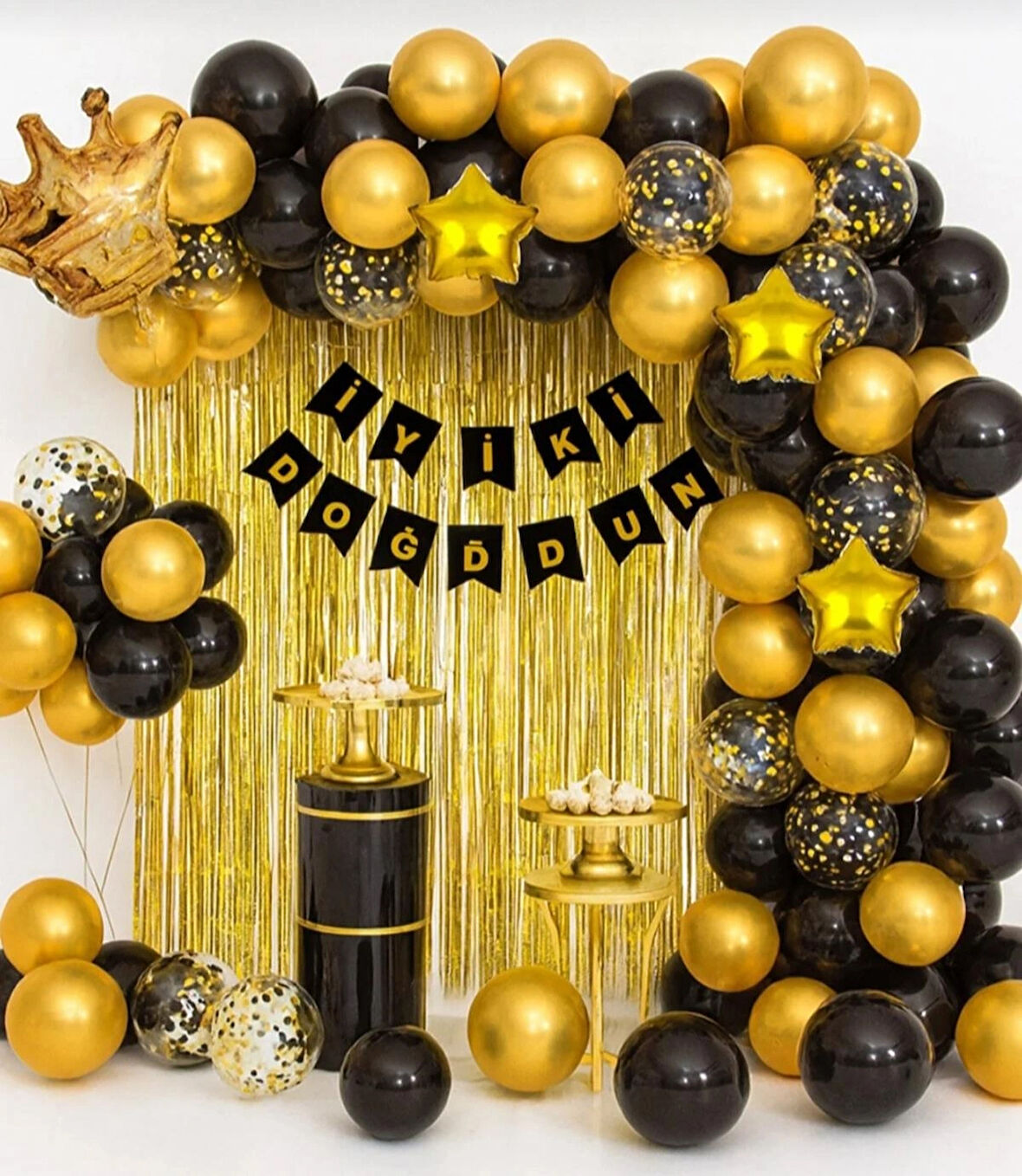 Kral Taçlı Balon Zinciri Doğum Günü Seti Iyi Ki Doğdun Doğum Günü