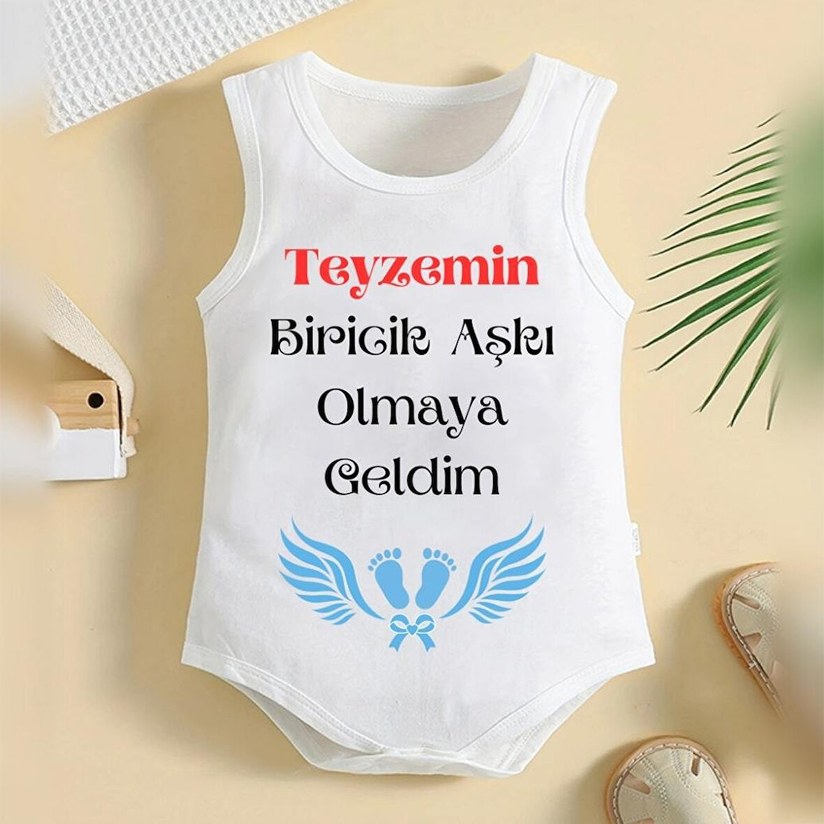 %100 Pamuklu Organik Baskılı Premium Çıtçıtlı Bebek Body Atlet Zıbın 00420